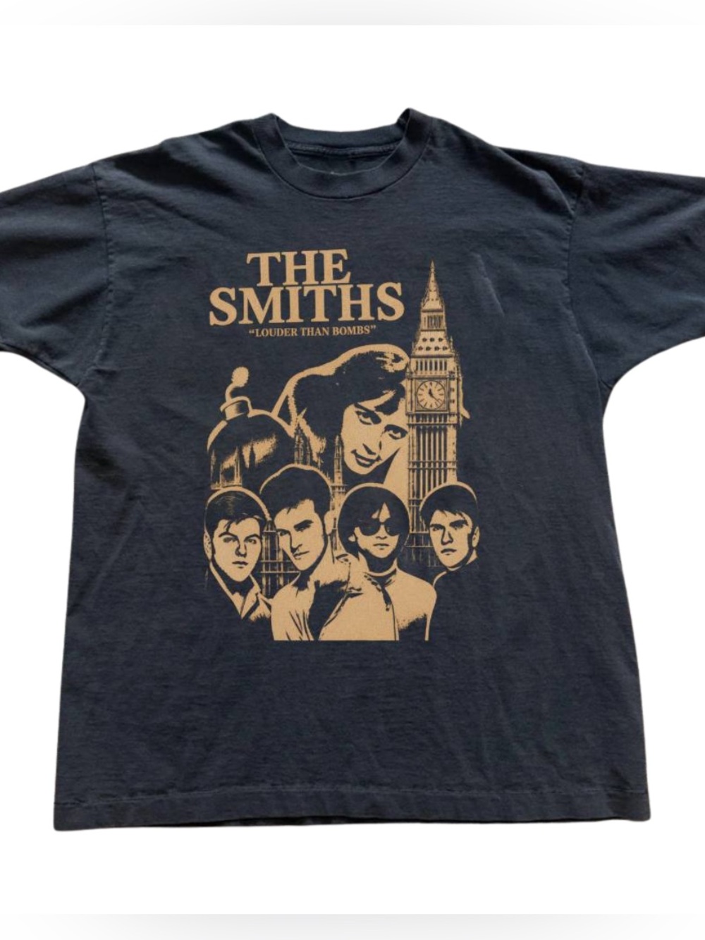 Gildan Black The Smiths 'Louder Than Bombs' Graphic Tee, Retro T- Shirt Unisex